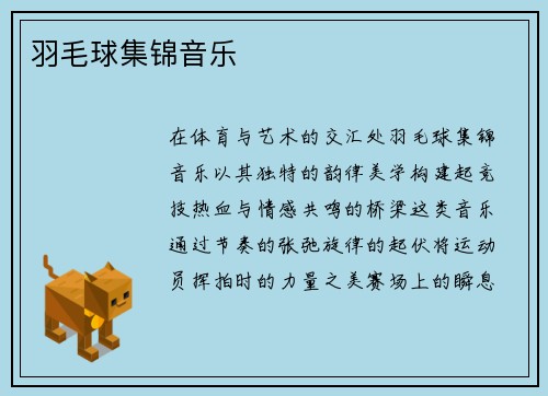 羽毛球集锦音乐
